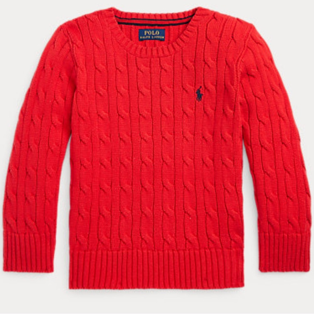 Polo Ralph Lauren Red Cable Knit Sweater